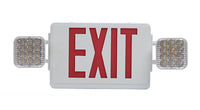 ASD LED Exit Sign 2,2W with two square emergency lights 2,4W with 90-Minute Battery Backup 3,6W 120-277V Red/White UL