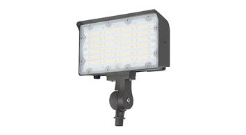 ASD LED Floodlight 15/30/60W 120-277V 0-10V Dimmable 150Lm/W 3000/4000/5000K Photocell with Arm Bracket and 3ft cord Black UL DLC Premium