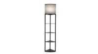 ASD Corner Floor Lamp with four triangular shelves 120V E26 with LED bulb 9W 3CCT Pull chain 70inch Black frame Natural shade ETL