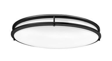 ASD LED Double Ring Flushmount Oval 24inch 38W 120V Triac 2700/3000/3500/4000/5000K Black ETL
