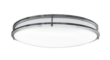 ASD LED Double Ring Flushmount Oval 24inch 38W 120V Triac 2700/3000/3500/4000/5000K Nickel ETL