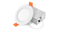 ASD LED Wafer Round 4inch 12W 120V Triac 2700/3000/3500/4000/5000K White ETL ES T24 JA8  - 12 Piece Minimum