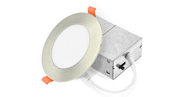 ASD LED Wafer Round 4inch 9W 120V Triac 2700/3000/3500/4000/5000K Nickel ETL ES T24 JA8  - 6 Piece Minimum