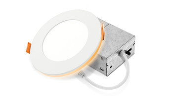 ASD LED Wafer with Night Light 2000K Round 4inch 9W+3W 120V Triac 2700/3000/3500/4000/5000K White ETL ES T24  - 6 Piece Minimum