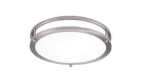 ASD LED Double Ring Flushmount 10inch 16W 120V Triac 3000/4000/5000K Nickel ETL T24 JA8