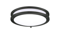 ASD LED Double Ring Flushmount 12inch 20W 120V Triac 3000/4000/5000K Black ETL T24 JA8