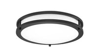 ASD LED Double Ring Flushmount 14inch 21W 120V Triac 3000/4000/5000K Black ETL T24 JA8