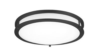 ASD LED Double Ring Flushmount 16inch 24W 120V Triac 2700/3000/3500/4000/5000K Black ETL T24 JA8