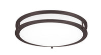 ASD LED Double Ring Flushmount 16inch 24W 120V Triac 2700/3000/3500/4000/5000K Bronze ETL T24 JA8