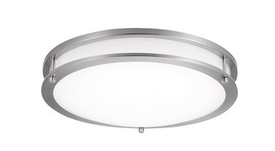 ASD LED Double Ring Flushmount 16inch 24W 120V Triac 2700/3000/3500/4000/5000K Nickel ETL T24 JA8