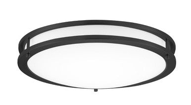 ASD LED Double Ring Flushmount 18inch 28W 120V Triac 2700/3000/3500/4000/5000K Black ETL T24 JA8