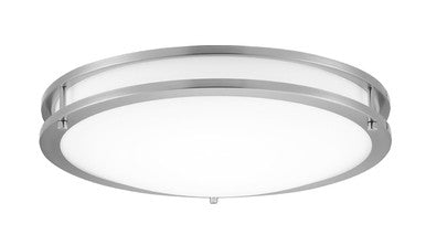 ASD LED Double Ring Flushmount 18inch 28W 120V Triac 2700/3000/3500/4000/5000K Nickel ETL T24 JA8