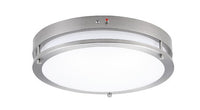ASD LED Double Ring Flushmount 16inch 24W 120-277V Triac 3000/4000/5000K with Battery Back-up 12W Nickel ETL