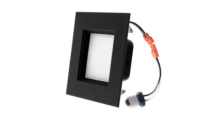 ASD LED Downlight Retrofit Kit Square 4inch 9W 120V Triac 2700/3000/3500/4000/5000K Black ETL ES T24  - 6 Piece Minimum