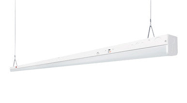 ASD LED Striplight Fixture 8ft 48/68/90W 120-277V 0-10V Dimmable 140Lm/W 3500/4000/5000K with Battery Back-up 15W White UL DLC Standard