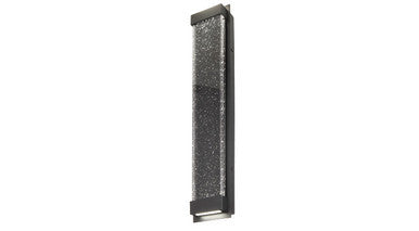 ASD LED Outdoor Wall Sconce 24inch 22W 120-277V 2700-6500K RGBW Smart APP Control Clear Seeded Glass Black ETL