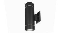 ASD BULB Round Outdoor Wall Cylinder 4inch with 2 rings Up and Down 2xE26 60W 120V Black ETL