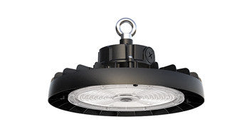 ASD LED UFO High Bay with Q-base 100/150/200W 200-480V 0-10V Dimmable 170lm/W 3000/4000/5000K with 6,5ft cord Black UL DLC Premium