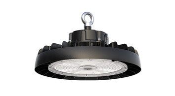 ASD LED UFO High Bay with Q-base 150/200/240W 200-480V 0-10V Dimmable 170lm/W 3000/4000/5000K with 6,5ft cord Black UL DLC Premium