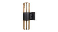 ASD Bulb Outdoor Wall Cylinder Round 2xE26 120V Amber glass Black ETL