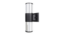 ASD Bulb Outdoor Wall Cylinder Round 2xE26 120V Smoky glass Black ETL