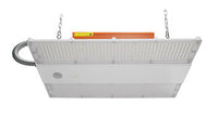 ASD LED Linear High Bay with Q-base 130/160/220W 120-277V 0-10V Dimmable 170lm/W 3500/4000/5000K IK10 with 40W Battery back-up UL DLC Premium