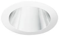 3IN Parabolic Downlight Trim (For Static White), Clear Specular, Self Flanged,  White painted flange