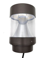 LED Bollard Light with Cone Reflector and Flat Head- Watt Selectable 12/16/22W - Color Selectable 30K/40K/50K - Bronze Finish