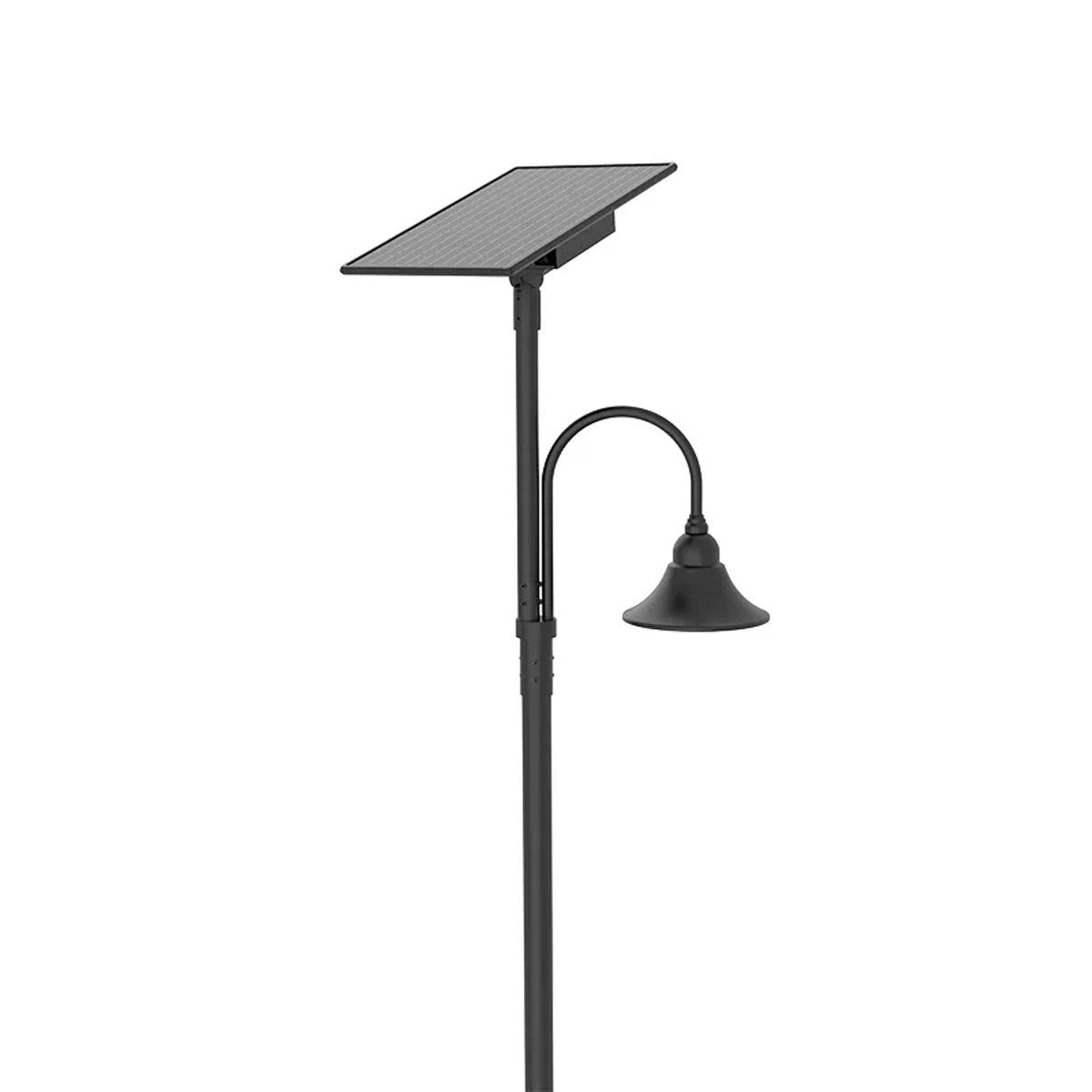 Designer Bell LED Single Head Solar Post Top - 23 Inch Diameter - 50 Watt - 8000 Lumens - Color Temperature Selectable 30K/40K/50K - 4 Inch Tennon Adaptor - Bronze Finish