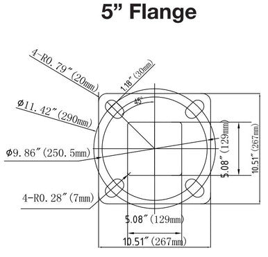 30 Foot Square Pole For Surface Mount - Steel With Bronze Finish - 5 Inch Diameter With 2.5 Inch Tenon Adapter