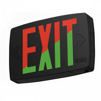 Quantum LED thermoplastic exit, Stencil Face, Black, Red/Green Switchable, 120 - 277V