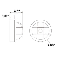 LED Round Bulk Head Light With Diamond Cage - Glass Lens - Wall or Ceiling Mount – Wet Location - Watt Selectable 15W/12W/9W - Color Selectable 30K/40K/50K - 120/277V - Black Finish - Integrated Photocell Included