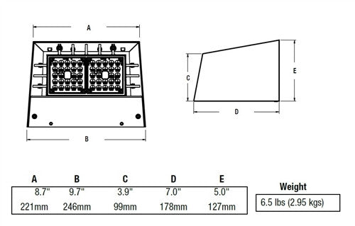 Beacon RWL1-48L-45-3K7-4W-UNV-DBS Ratio Wall 1 LED Wallpack, 5500 LM, 30K, 70 CRI, IES Type IV  120-277V Bronze Gloss Smooth