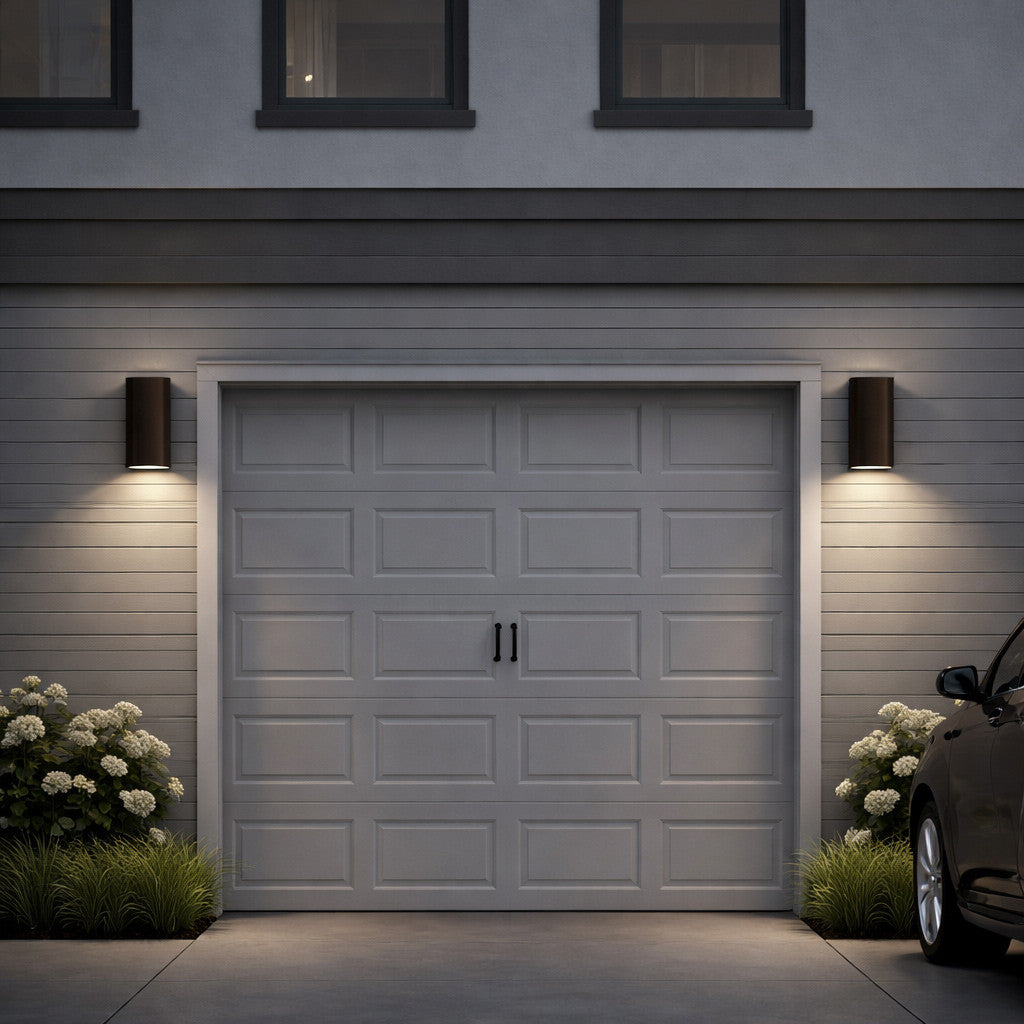 LED Square Cylinder Sconce Wall Light - 40 Watt - 1920 Lumens - Color Selectable 30K/40K/50K - 120V - Bronze Finish - Dimmable Up/Down Light