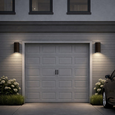 LED Square Cylinder Sconce Wall Light - 40 Watt - 1920 Lumens - Color Selectable 30K/40K/50K - 120V - Bronze Finish - Dimmable Up/Down Light