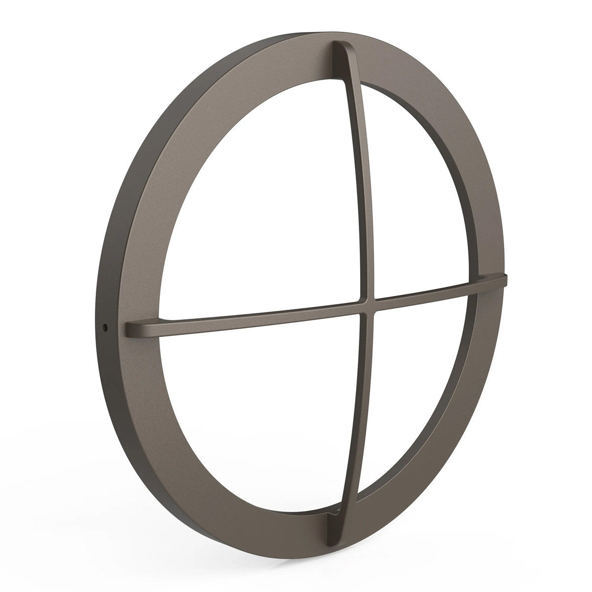 LED Round Bulk Head Light With Cross Trim - Wall or Ceiling Mount – Wet Location - Watt Selectable 60W/48W/36W - Color Selectable 30K/40K/50K - 120/277V - Bronze Finish - Integrated Photocell Included
