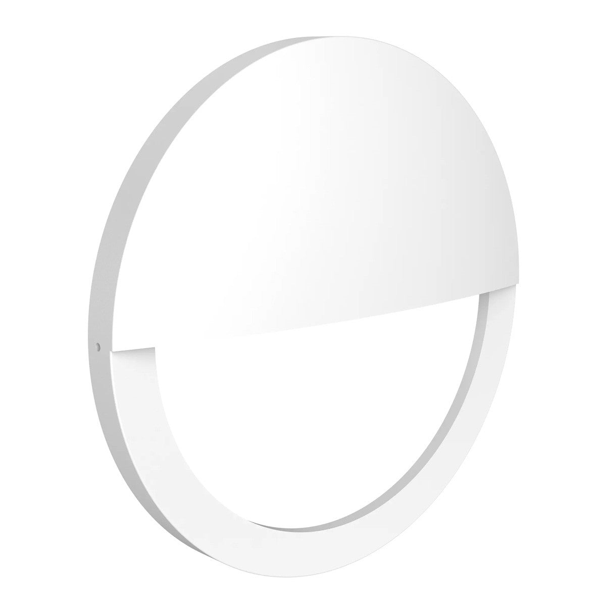 LED Round Bulk Head Light With Eyelid Trim - Wall or Ceiling Mount - Wet Location - Watt Selectable 60W/48W/36W - Color Selectable 30K/40K/50K - 120/277V - White Finish - Integrated Photocell Included