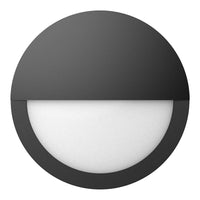 LED Round Bulk Head Light With Eyelid Trim - Wall or Ceiling Mount – Wet Location - Watt Selectable 60W/48W/36W - Color Selectable 30K/40K/50K - 120/277V - Black Finish - Integrated Photocell Included