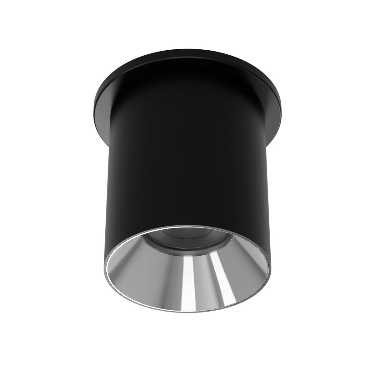 Zoron 5CCT Round Trimmed Ceiling Mount Flood Beam Black/Chrome - C4RT-FCS-BKCH