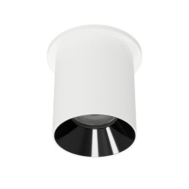 Zoron 5CCT Round Trimmed Ceiling Mount Flood Beam White/Black - C4RT-FCS-WTBK