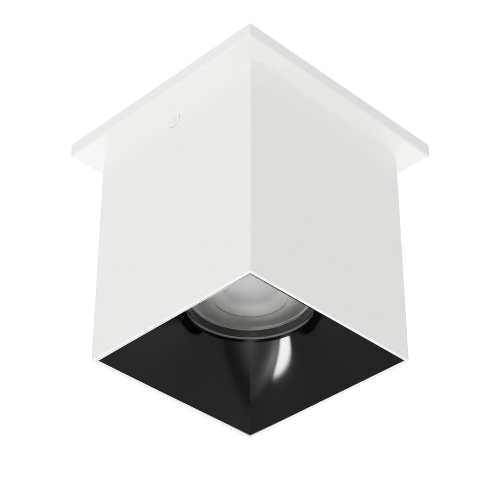 Zoron 5CCT Square Trimmed Ceiling Mount Flood Beam White/Black - C4ST-FCS-WTBK