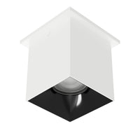 Zoron 5CCT Square Trimmed Ceiling Mount Flood Beam White/Black - C4ST-FCS-WTBK