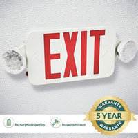 LED MR16 Exit Combos - Commercial Exit Fixtures With Emergency Lights - Choose Your Letter and Housing Color