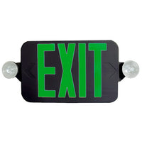 Low Profile All LED Exit & Emergency Combo, Selectable Red/Green, Black Housing - With 90 Minute Battery Back-Up