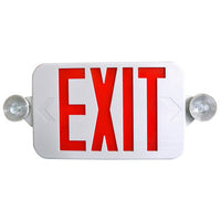 Low Profile All LED Exit & Emergency Combo, Selectable Red/Green, White Housing - With 90 Minute Battery Back-Up