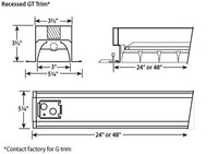 Columbia Lighting BR044-154GT-LS-EPU-1WW 4ft.x4ft. Recessed Brio Stretto Low Glare, One 54W or 41W T5H0 Lamp, Integral Cross Tee Ceiling Type, Low Iridescent Specular, Electronic Programmed Start, 120-277V Wall Wash