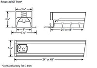 Columbia Lighting BR044-154GT-LS-EPU-1WW 4ft.x4ft. Recessed Brio Stretto Low Glare, One 54W or 41W T5H0 Lamp, Integral Cross Tee Ceiling Type, Low Iridescent Specular, Electronic Programmed Start, 120-277V Wall Wash