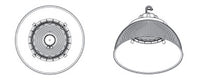 Columbia Lighting CRN2-1-PC16 Polycarbonate Reflector, Size 1, 6.3in. Height 16in. Diameter, Lumen Output Multiplier 98