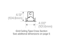 Columbia Lighting CWW4-35MWG-1WW-EU 4ft. Contemporary LED Wall Wash, 80 CRI, 3500, 2653-3906 LM, Grid Ceiling, Wallwash Fixed Output, 120-277V