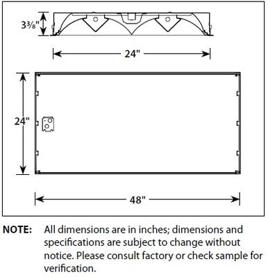 Columbia Lighting EPC24-228G-SH-EP95U-F5H835 2ft.x4ft. EPC Full Distribution Luminaire, 2 Lamps, 28W T5, Grid Ceiling, Shield Profile, Static Air Function, Electronic T5, 0.95 Ballast Factor , Programmed Start (N/A T5HO, 1-Lamp), 120V-277V, 35K Lumen